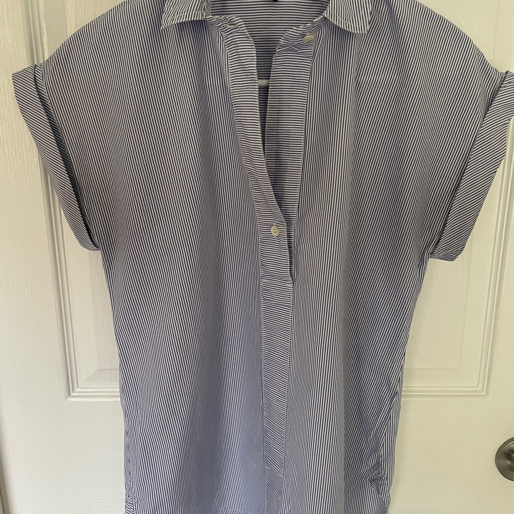J. Crew Women's Blue Pinstripe Blouse